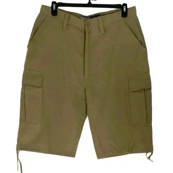 Regal Wear Khaki Tan Cargo Shorts Flat Front Side Pockets Size 38 - Picture 1 of 6